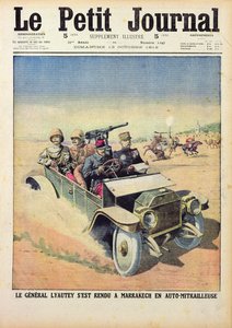 General Lyautey (1854-1934) going to Marrakesh in an armoured car, from 
